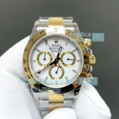 FH Factory 1:1 Copy Gain Weight Rolex 4131 Daytona White Index Dial Two-tone Watch 